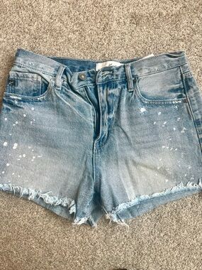 KanCan Blue Jean Shorts with Frayed Hem
